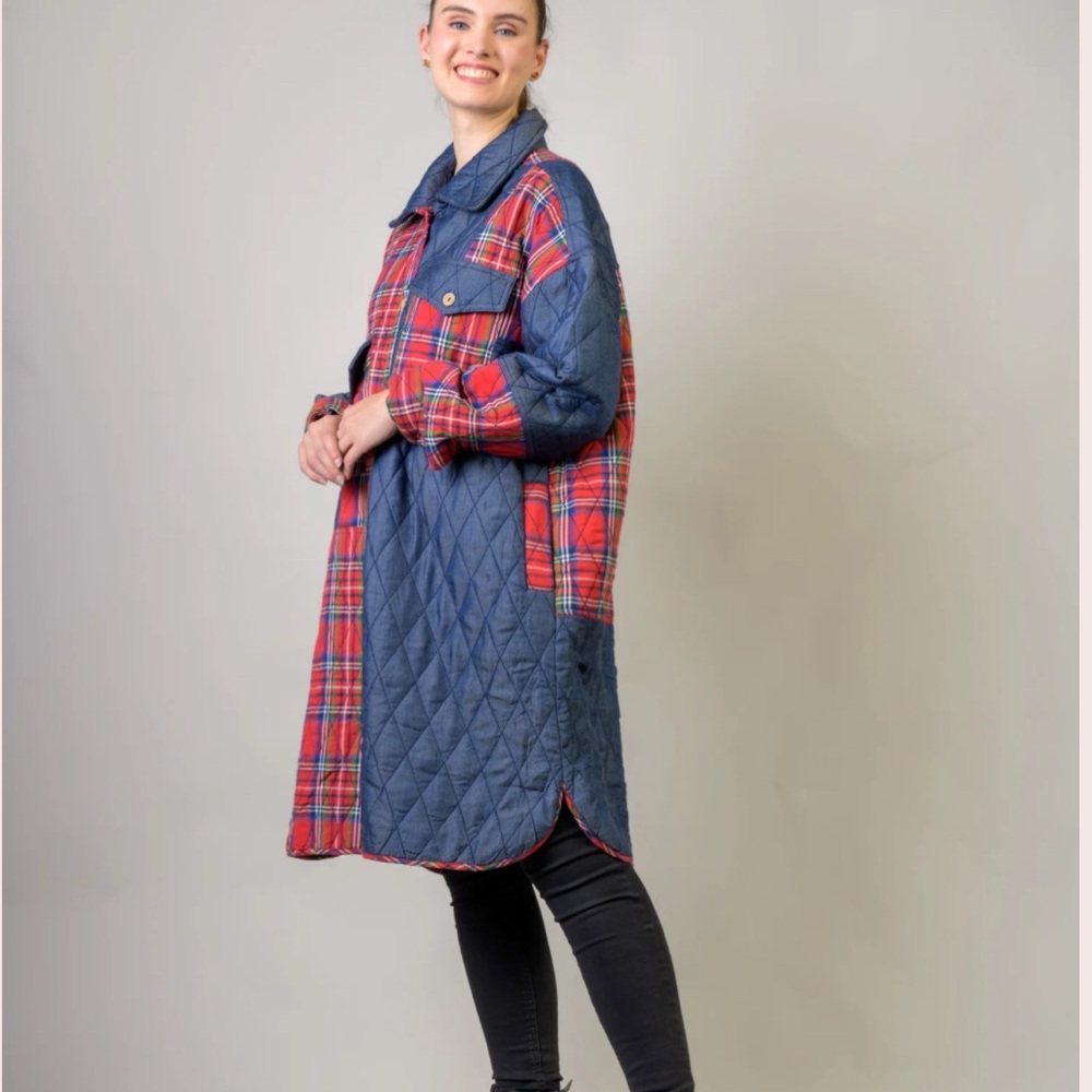 Women's Plaid Quilted Coat
